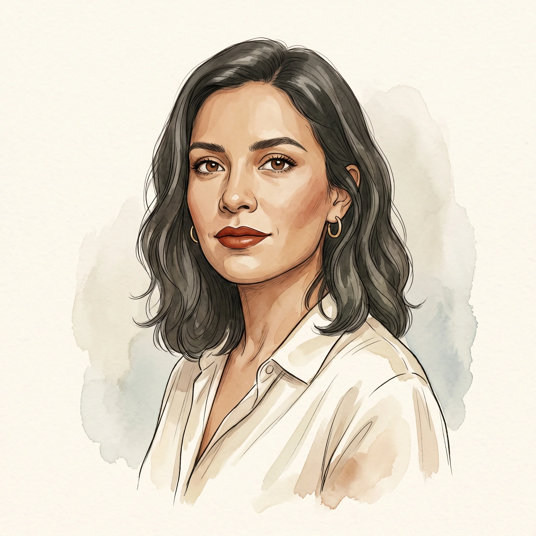 Retrato ilustrado de Sofía Castro